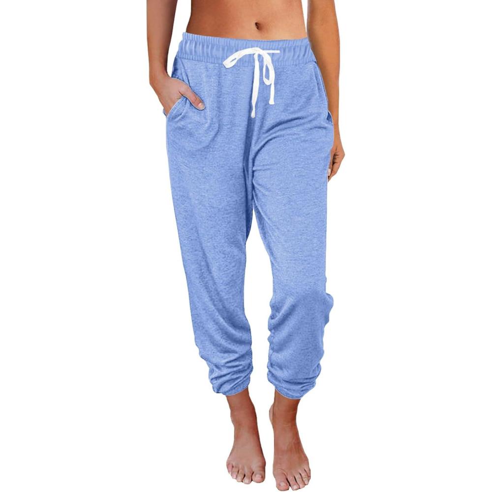 imageAUTOMET Sweatpants Women with Pockets Lounge Pajama Travel Pants Work Joggers Fall Clothes Winter Teachers Outfits 2025Lightblue