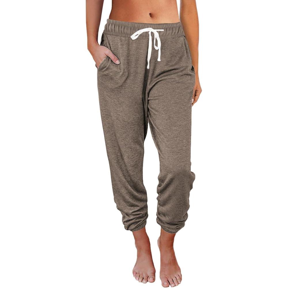 imageAUTOMET Sweatpants Women with Pockets Lounge Pajama Travel Pants Work Joggers Fall Clothes Winter Teachers Outfits 2025Lightcoffee