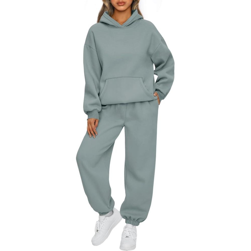 imageAUTOMET Womens 2 Piece Outfits Lounge Hoodie Sweatsuit Sets Plus Size Fall Fashion Clothes Airport Travel Pants TracksuitsLightgreen