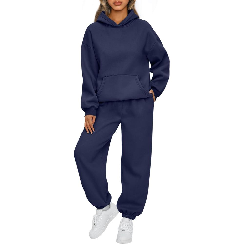 imageAUTOMET Womens 2 Piece Outfits Lounge Hoodie Sweatsuit Sets Plus Size Fall Fashion Clothes Airport Travel Pants TracksuitsNavy