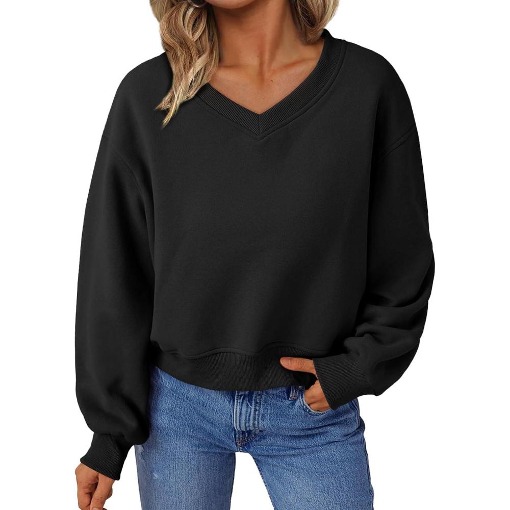 imageAUTOMET Womens Cropped Cute Sweatshirts Pullover Fleece Crop Sweaters Fall Fashion Outfits Clothes 2025Black