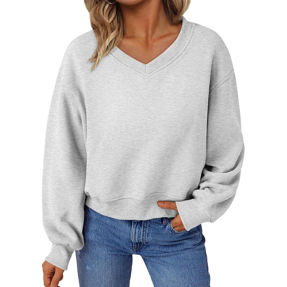 imageAUTOMET Womens Cropped Cute Sweatshirts Pullover Fleece Crop Sweaters Fall Fashion Outfits Clothes 2025Grey