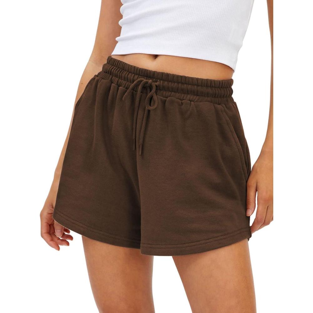 imageAUTOMET Womens Summer Shorts Casual Sweat Athletic Spring Outfits Beach Vacation Clothes Comfy Fall Fashion 2025Brown