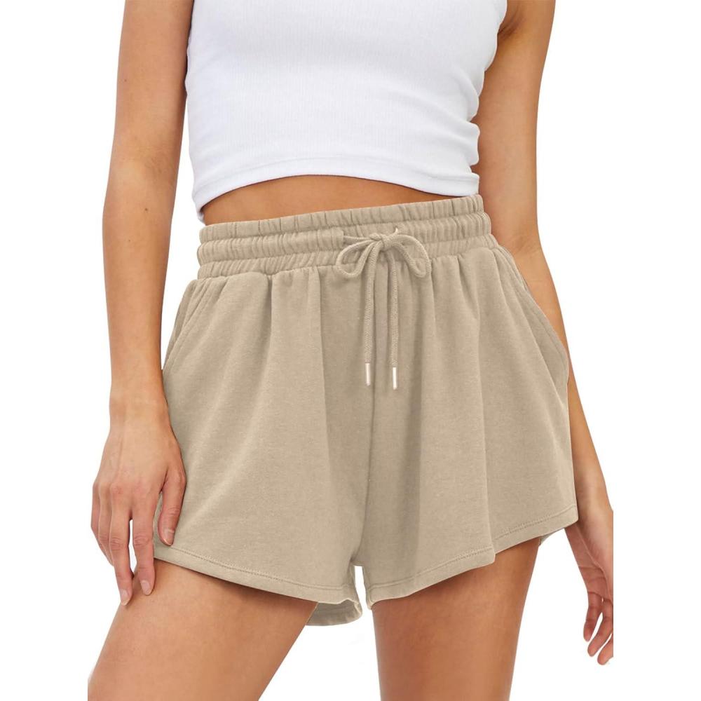 imageAUTOMET Womens Summer Shorts Casual Sweat Athletic Spring Outfits Beach Vacation Clothes Comfy Fall Fashion 2025Khaki