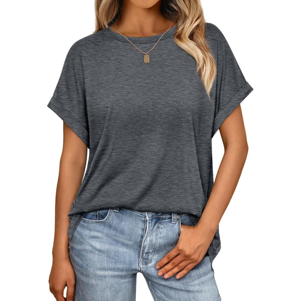 imageAUTOMET Womens Summer Tops Oversized Short Sleeve Business Casual T Shirts Trendy Fashion Clothes Spring Outfits 2025Dar Kgrey
