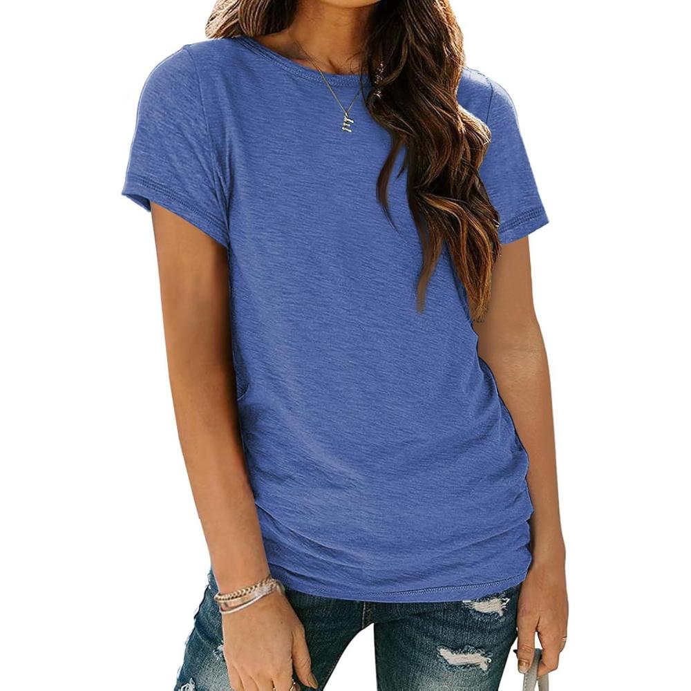 imageAUTOMET Womens Tops Shorts Sleeve Shirts for Summer Spring Beach Vacation Plus Size Oversized Casual Tee for Teen Girls 202502royalblue