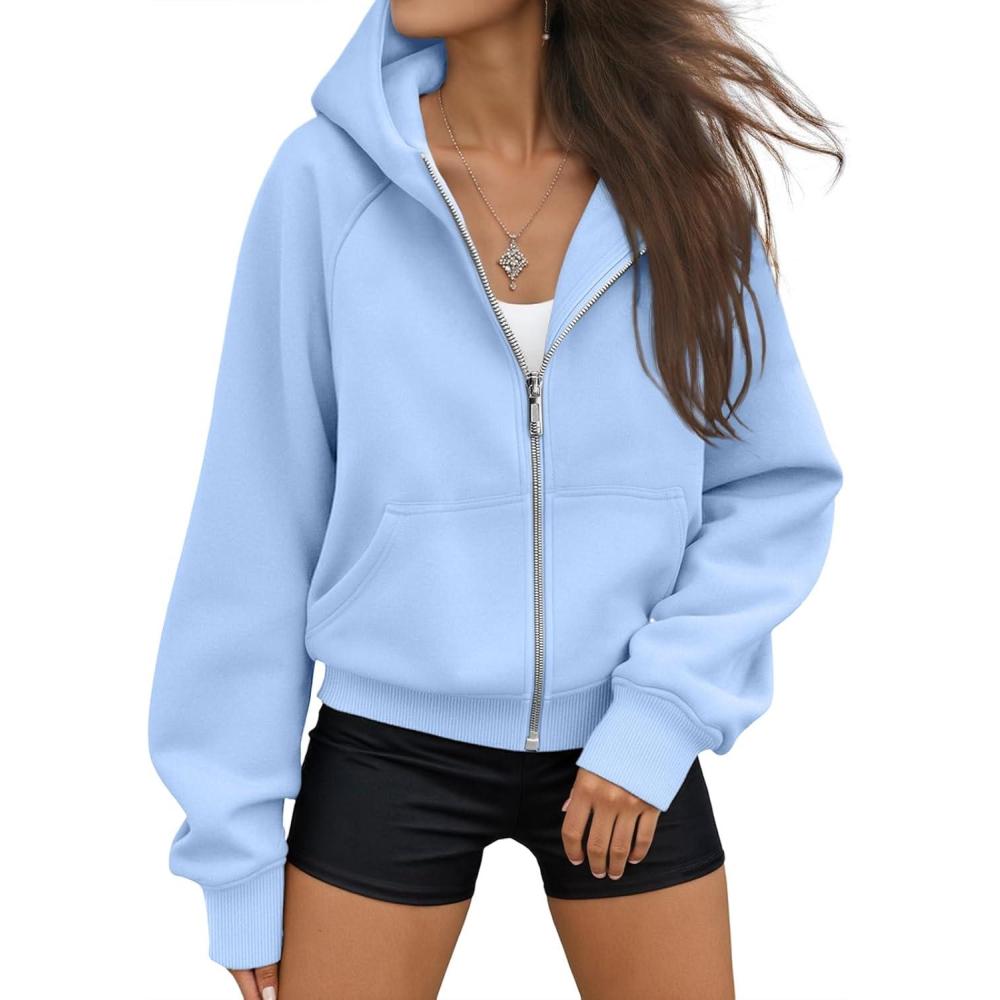 imageAUTOMET Womens Zip Up Hoodies Fleece Jackets Oversized Sweatshirts Fall Fashion Outfits 2025 Sweaters Winter ClothesLightblue