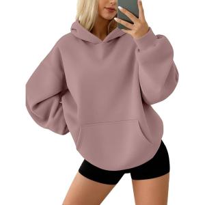 AUTOMET Hoodies for Women Oversized Sweatshirts Fall Fashion Outfits 2025 Pullover Fleece Casual Sweaters Winter Y2k Clothes(Darkpink)