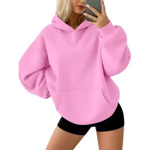 AUTOMET Hoodies for Women Oversized Sweatshirts Fall Fashion Outfits 2025 Pullover Fleece Casual Sweaters Winter Y2k Clothes(Pink)
