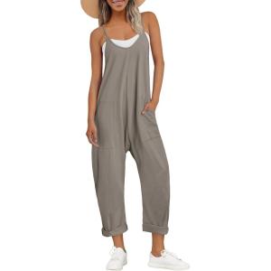 AUTOMET Jumpsuits for Women Casual Summer Outfits Rompers Comfy Beach Vacation Trendy Overalls Jumpers Fashion Clothes 2025(Greygreen)
