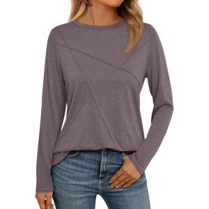 AUTOMET Long Sleeve Shirts for Women Basic Business Casual Tops Work Clothes 2025 Fall Fashion Outfits(Rose Taupe)