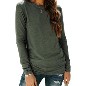 AUTOMET Long Sleeve Shirts for Women Business Casual Tops Fall Fashion Clothes Workout Plus Size Teacher Winter Outfits 2025(01armygreen)