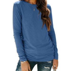 AUTOMET Long Sleeve Shirts for Women Business Casual Tops Fall Fashion Clothes Workout Plus Size Teacher Winter Outfits 2025(01blue)