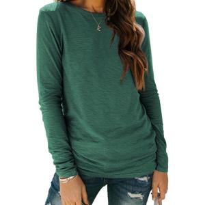 AUTOMET Long Sleeve Shirts for Women Business Casual Tops Fall Fashion Clothes Workout Plus Size Teacher Winter Outfits 2025(01darkgreen)