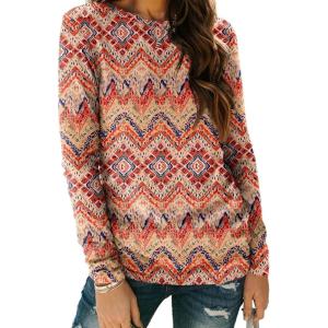 AUTOMET Long Sleeve Shirts for Women Business Casual Tops Fall Fashion Clothes Workout Plus Size Teacher Winter Outfits 2025(Bohoorange)