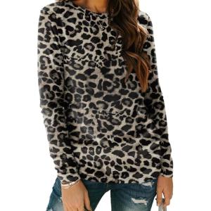 AUTOMET Long Sleeve Shirts for Women Business Casual Tops Fall Fashion Clothes Workout Plus Size Teacher Winter Outfits 2025(Leopard)