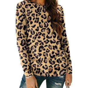 AUTOMET Long Sleeve Shirts for Women Business Casual Tops Fall Fashion Clothes Workout Plus Size Teacher Winter Outfits 2025(Leopard2)