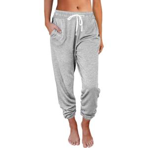 AUTOMET Sweatpants Women with Pockets Lounge Pajama Travel Pants Work Joggers Fall Clothes Winter Teachers Outfits 2025(Grey)