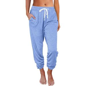 AUTOMET Sweatpants Women with Pockets Lounge Pajama Travel Pants Work Joggers Fall Clothes Winter Teachers Outfits 2025(Lightblue)