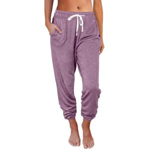 AUTOMET Sweatpants Women with Pockets Lounge Pajama Travel Pants Work Joggers Fall Clothes Winter Teachers Outfits 2025(Lightpurple)