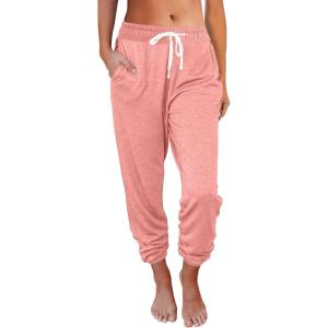 AUTOMET Sweatpants Women with Pockets Lounge Pajama Travel Pants Work Joggers Fall Clothes Winter Teachers Outfits 2025(Pink)
