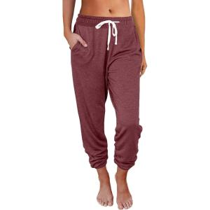 AUTOMET Sweatpants Women with Pockets Lounge Pajama Travel Pants Work Joggers Fall Clothes Winter Teachers Outfits 2025(Wine Red)