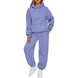 AUTOMET Womens 2 Piece Outfits Lounge Hoodie Sweatsuit Sets Plus Size Fall Fashion Clothes Airport Travel Pants Tracksuits(Bluepurple)