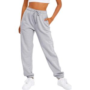 AUTOMET Women’s Casual Baggy Fleece Sweatpants(Grey)