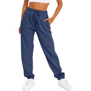 AUTOMET Women’s Casual Baggy Fleece Sweatpants(Navyblue)