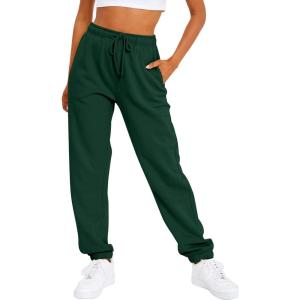 AUTOMET Women’s Casual Baggy Fleece Sweatpants(Xmasgreen)