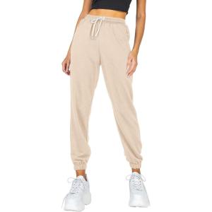 AUTOMET Women’s Cinch Bottom Sweatpants Athletic Joggers Lounge Pants with Pockets(Apricot)