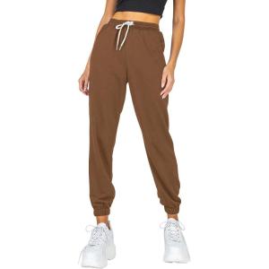 AUTOMET Women’s Cinch Bottom Sweatpants Athletic Joggers Lounge Pants with Pockets(Coffee)