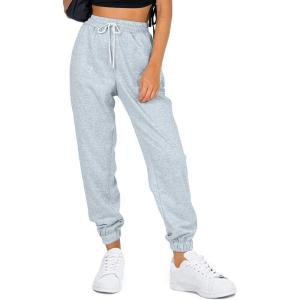 AUTOMET Women’s Cinch Bottom Sweatpants Athletic Joggers Lounge Pants with Pockets(Grey)