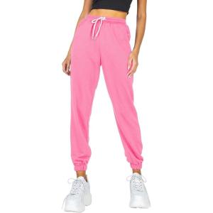 AUTOMET Women’s Cinch Bottom Sweatpants Athletic Joggers Lounge Pants with Pockets(Light Pink)