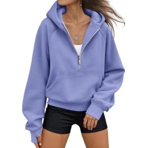 AUTOMET Womens Hoodies Fleece Fall Fashion Outfits Workout Sweatshirts Y2k Winter Zip Up Jackets Oversized Tops Clothes 2025(Purpleblue)