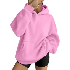 AUTOMET Womens Oversized Hoodies Fleece Trendy Sweatshirts Fall Fashion 2025 Pullover Winter Clothing Outfits(Pink)