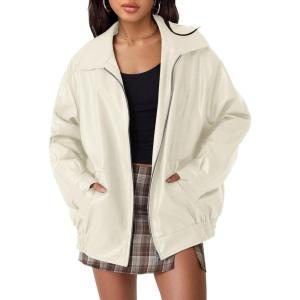 AUTOMET Womens Oversized Leather Jackets Faux Suede Fall Fashion Motorcycle Coats Winter Outfits Clothes Y2k Tops(Beige)