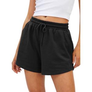 AUTOMET Womens Summer Shorts Casual Sweat Athletic Spring Outfits Beach Vacation Clothes Comfy Fall Fashion 2025(Black)