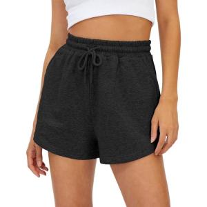 AUTOMET Womens Summer Shorts Casual Sweat Athletic Spring Outfits Beach Vacation Clothes Comfy Fall Fashion 2025(Blackgrey)