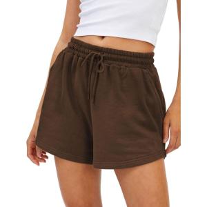 AUTOMET Womens Summer Shorts Casual Sweat Athletic Spring Outfits Beach Vacation Clothes Comfy Fall Fashion 2025(Brown)