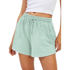 AUTOMET Womens Summer Shorts Casual Sweat Athletic Spring Outfits Beach Vacation Clothes Comfy Fall Fashion 2025(Cyan)