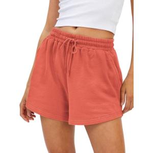 AUTOMET Womens Summer Shorts Casual Sweat Athletic Spring Outfits Beach Vacation Clothes Comfy Fall Fashion 2025(Orange)