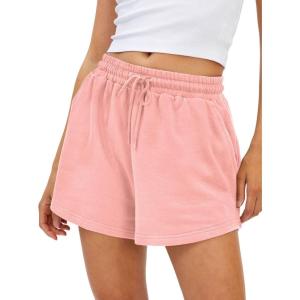 AUTOMET Womens Summer Shorts Casual Sweat Athletic Spring Outfits Beach Vacation Clothes Comfy Fall Fashion 2025(Pink)