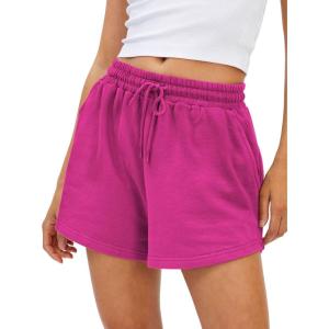 AUTOMET Womens Summer Shorts Casual Sweat Athletic Spring Outfits Beach Vacation Clothes Comfy Fall Fashion 2025(Purplered)