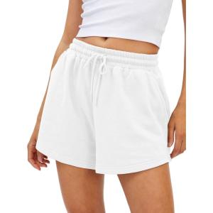 AUTOMET Womens Summer Shorts Casual Sweat Athletic Spring Outfits Beach Vacation Clothes Comfy Fall Fashion 2025(White)