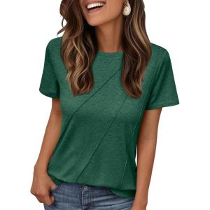 AUTOMET Womens Summer Tops Workout Shirts Beach Vacation Outfits Business Tshirts Dressy Fashion Spring Clothes 2025(Green)