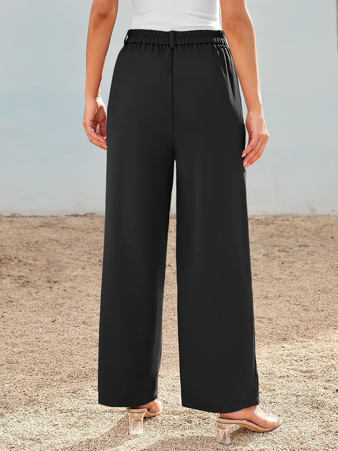 imageAUTOMET Women Wide Leg Dress Pants High Waisted Loose Fit Business Casual Work Trousers with Pockets 2026Black