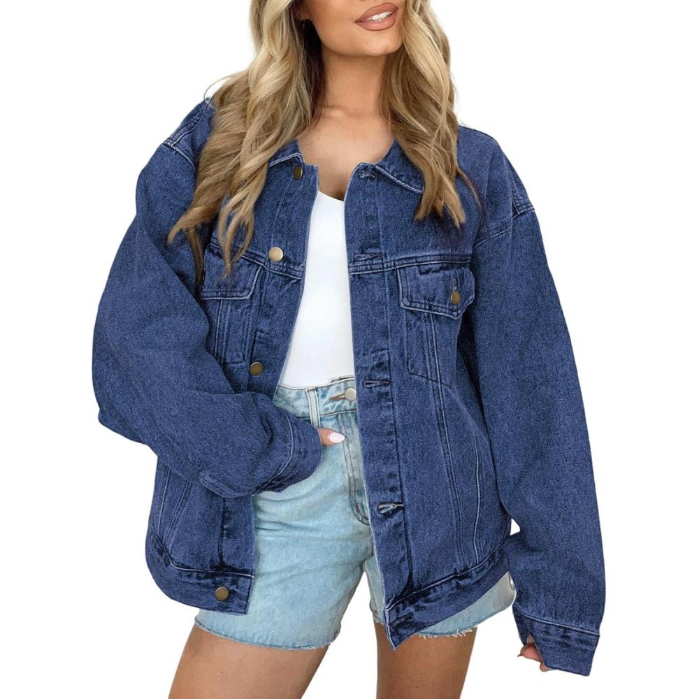 imageAUTOMET Womens Jean Jacket Denim Long Sleeve Oversized Button Down Shirts Trendy Coat Fall Fashion Winter Clothes OutfitDark Blue