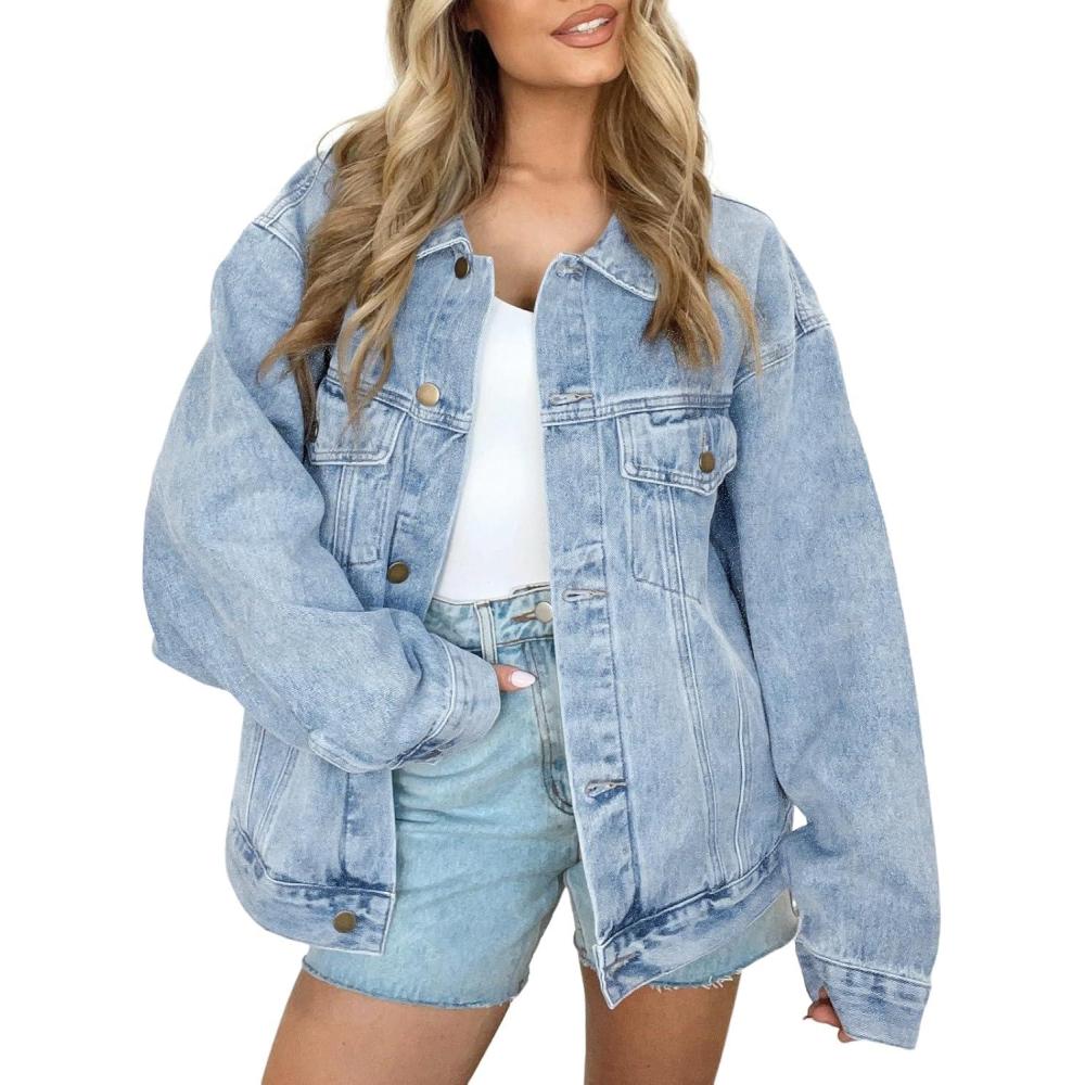 imageAUTOMET Womens Jean Jacket Denim Long Sleeve Oversized Button Down Shirts Trendy Coat Fall Fashion Winter Clothes OutfitLight Blue