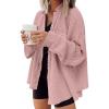 imageAUTOMET Fall Outfits for Women 2025 Fashion Clothes Winter Waffle Knit Clothing Oversized Button Down ShirtDeeppink